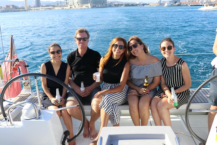 Relaxing as we leave the harbour