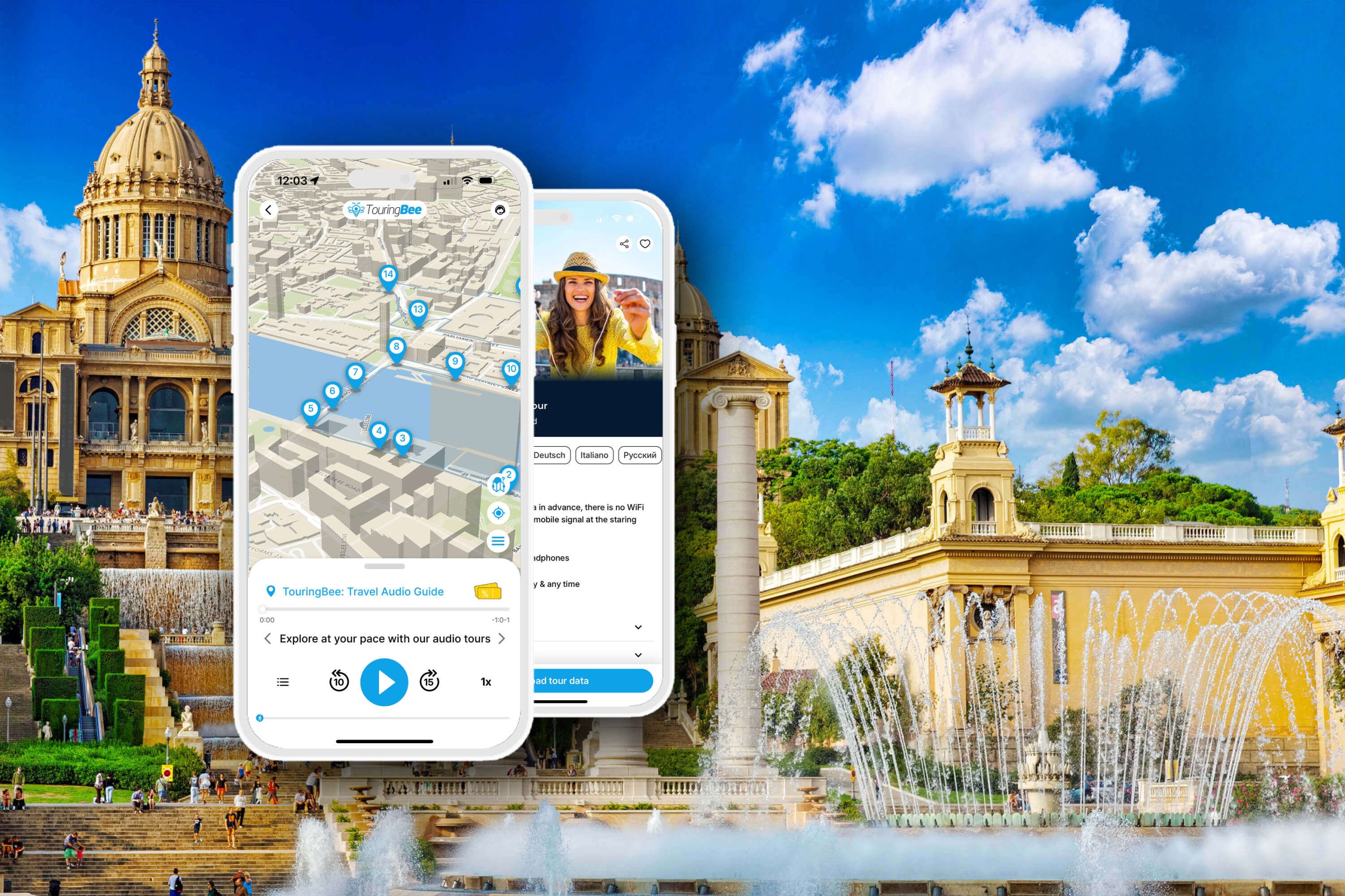 Montjuic Park, Barcelona: Walking Tour with Audio Guide App