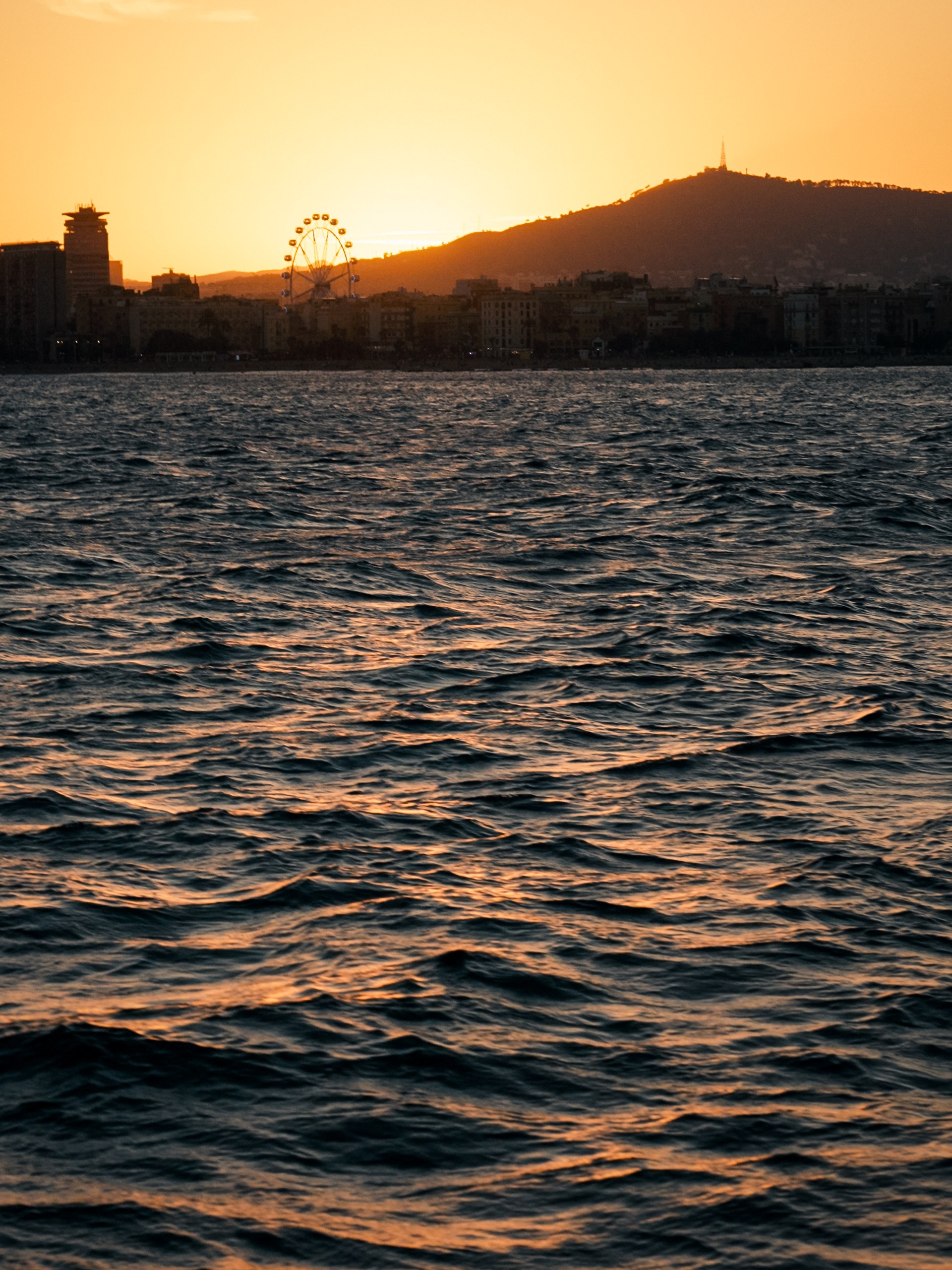 Sunset on a catamaran