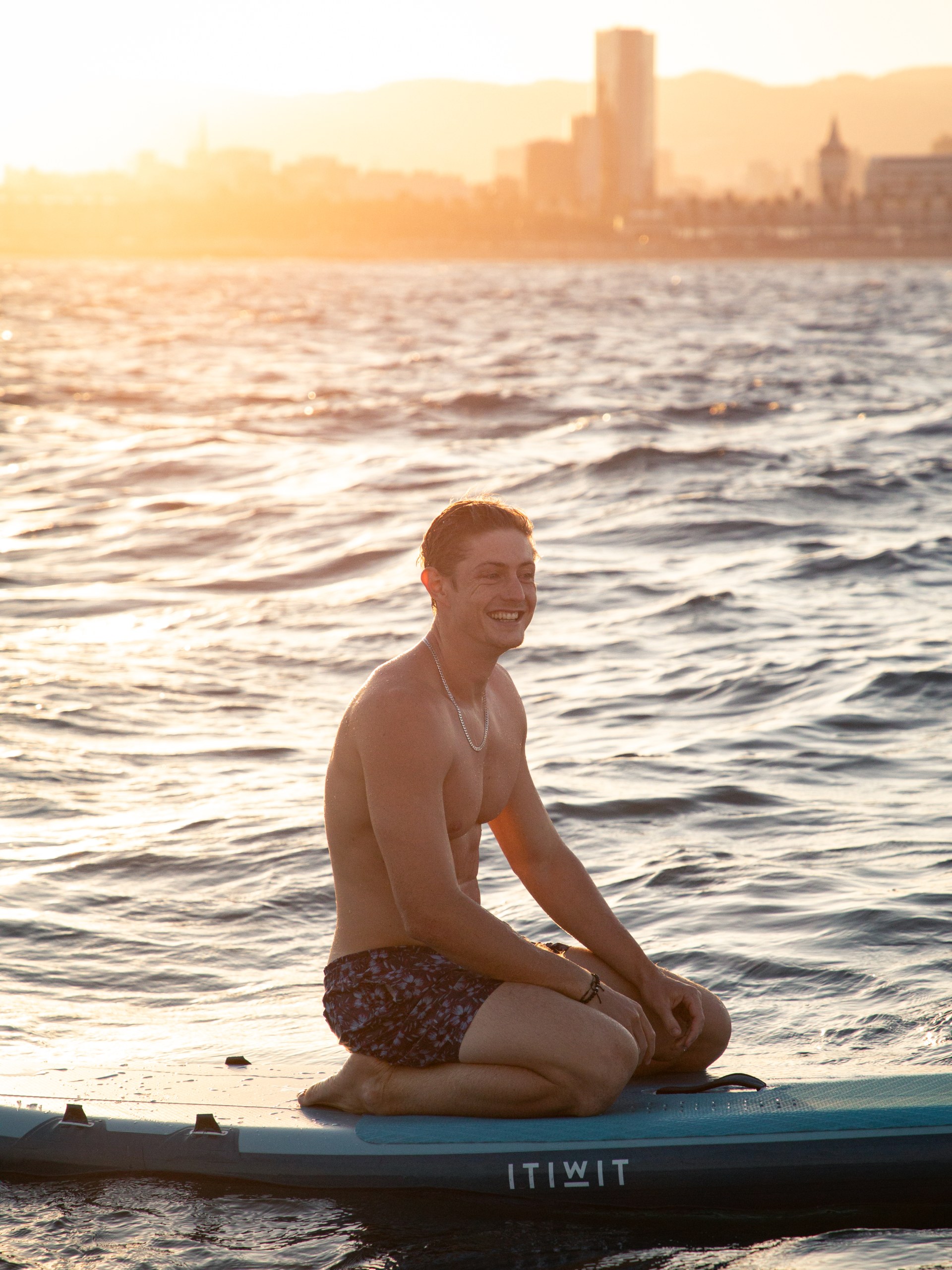Sunset on a catamaran
